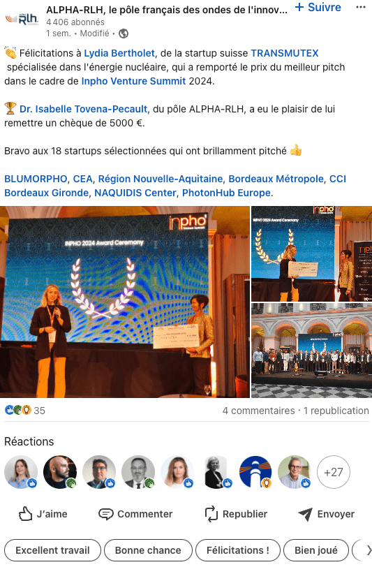 📅Last week we were at Inpho Venture Summit in Bordeaux. 👏It was a great opportunity to meet some investors and other large corporations involved in innovation thorugh disruptive technologies. 🚀 Looking forward the next one!